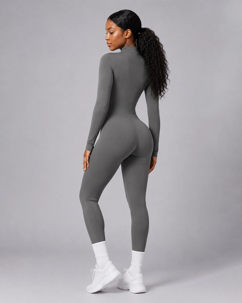 Long Sleeve Jumpsuit Grey