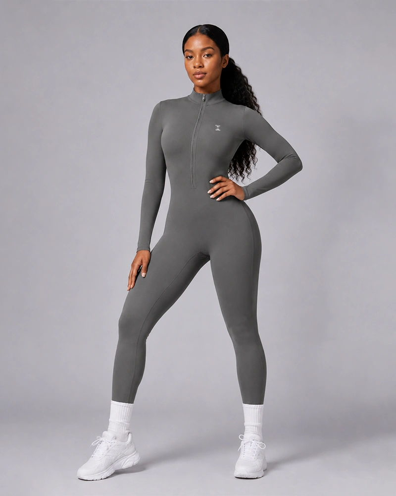 Long Sleeve Jumpsuit Grey